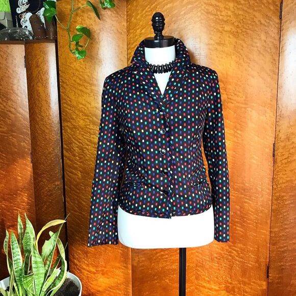 80’s VINTAGE Confetti I. Magnin Silk Jacket S M - Picture 11 of 12